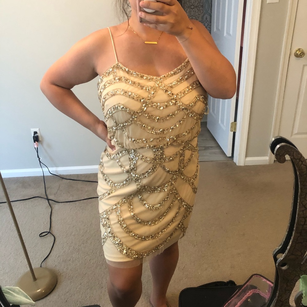 Gold sequins dress